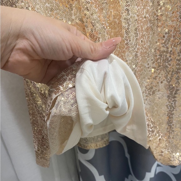 Gold Sequence Party Dress- Long - Picture 6 of 7